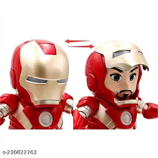 IRON MAN Dancing Robot Toys with Lights and Music, Concert Walk, Spin, Dance with Openable Iron Man Mask for Kids