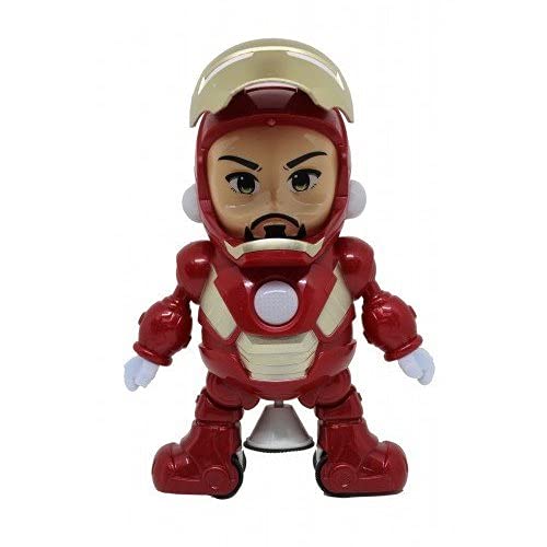 IRON MAN Dancing Robot Toys with Lights and Music, Concert Walk, Spin, Dance with Openable Iron Man Mask for Kids